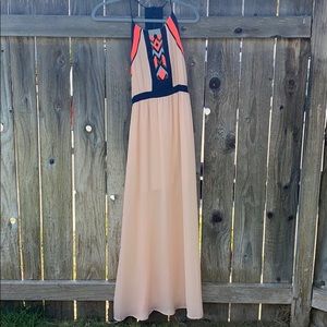 Brand new long blush dress size Small